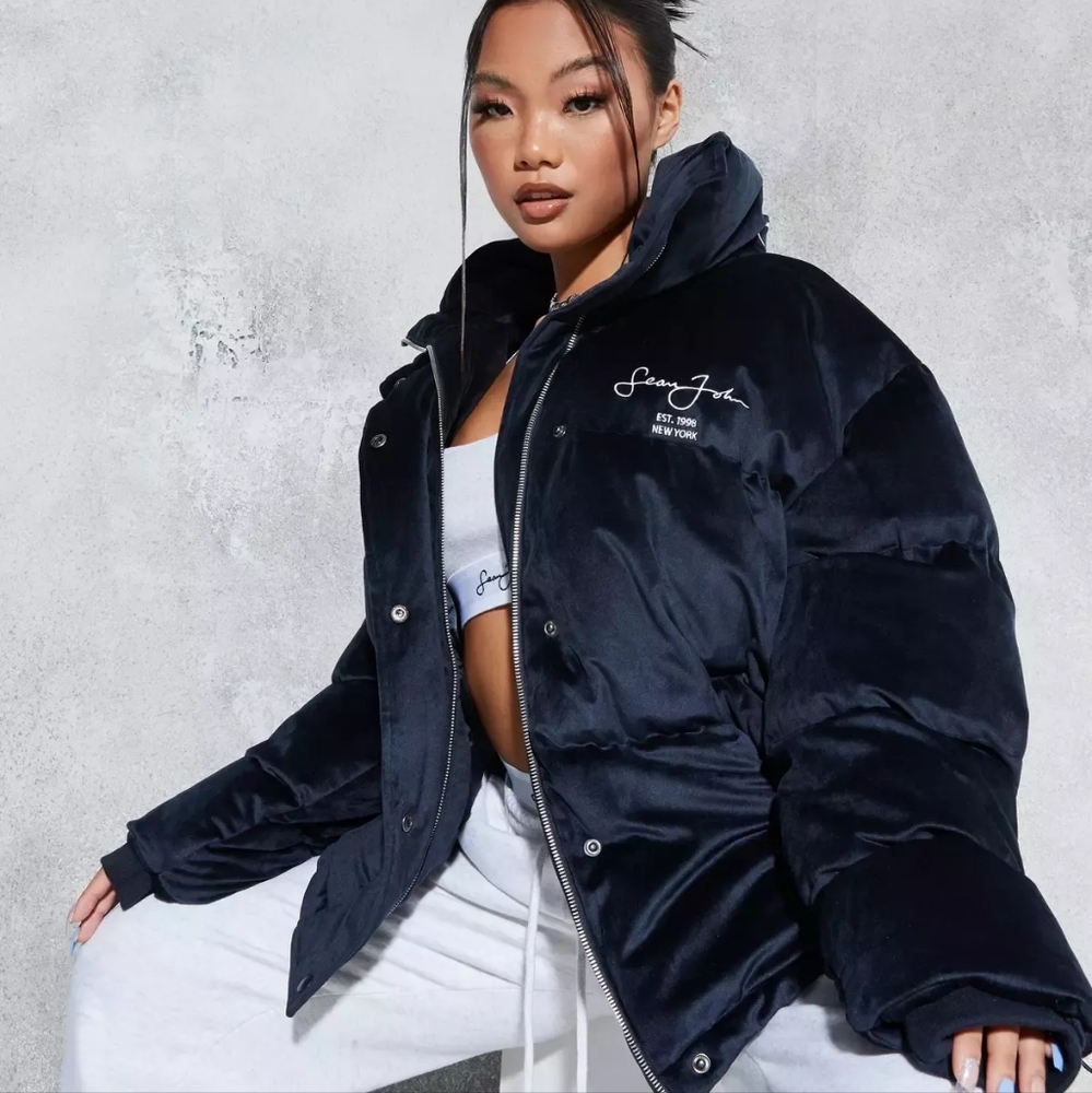 Sean John Missguided Velvet Puffer jacket